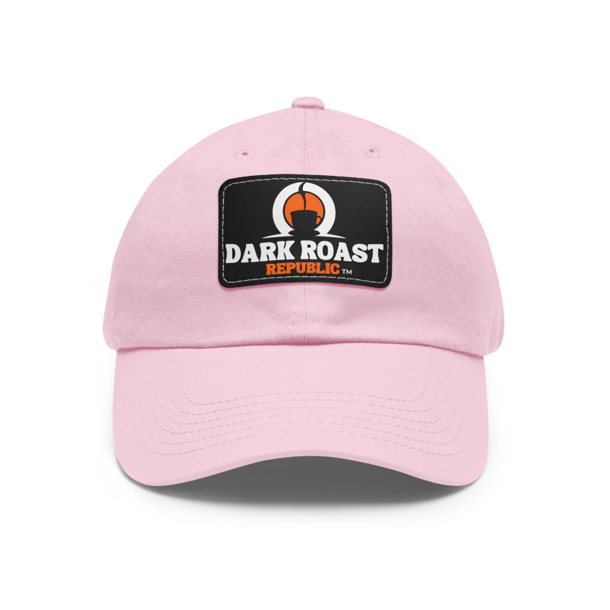 Dark Roast Republic Leather Patch Dad Hat