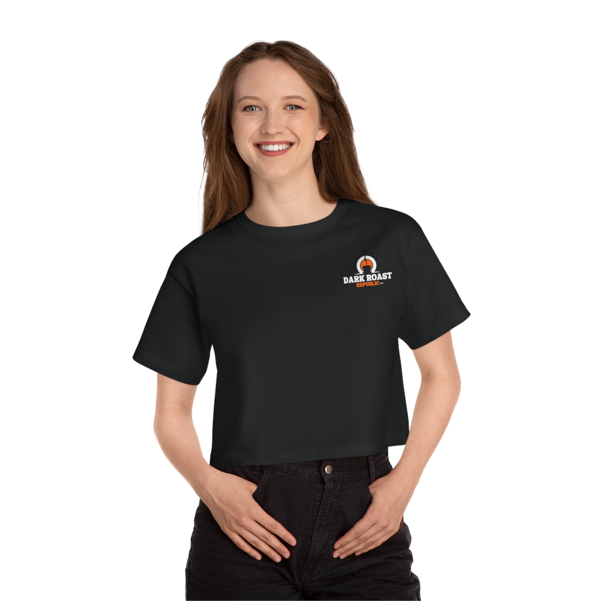 Dark Roast Republic Cropped T-Shirt for Coffee Lovers