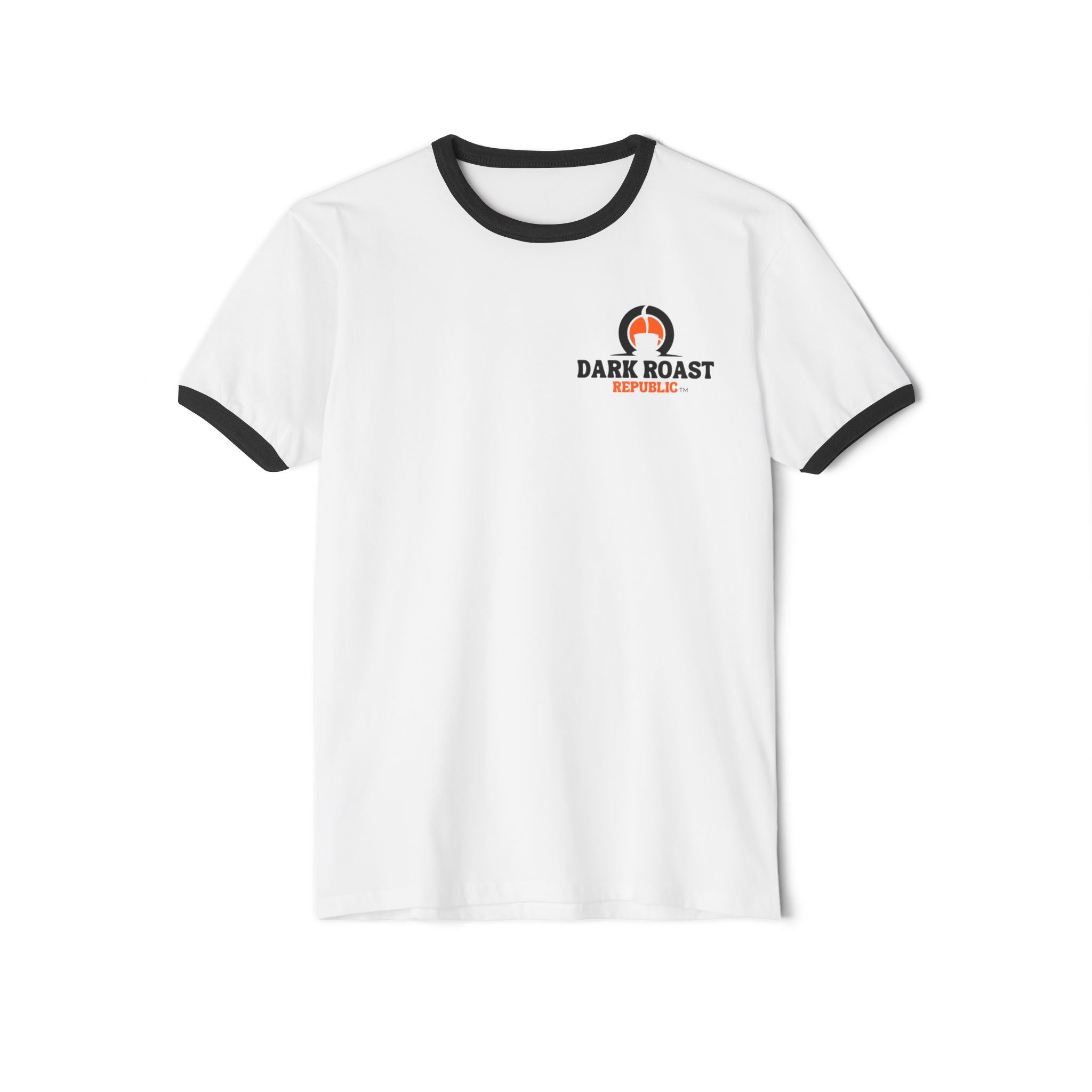 Unisex Cotton Ringer T-Shirt - Dark Roast Coffee Lover Tee