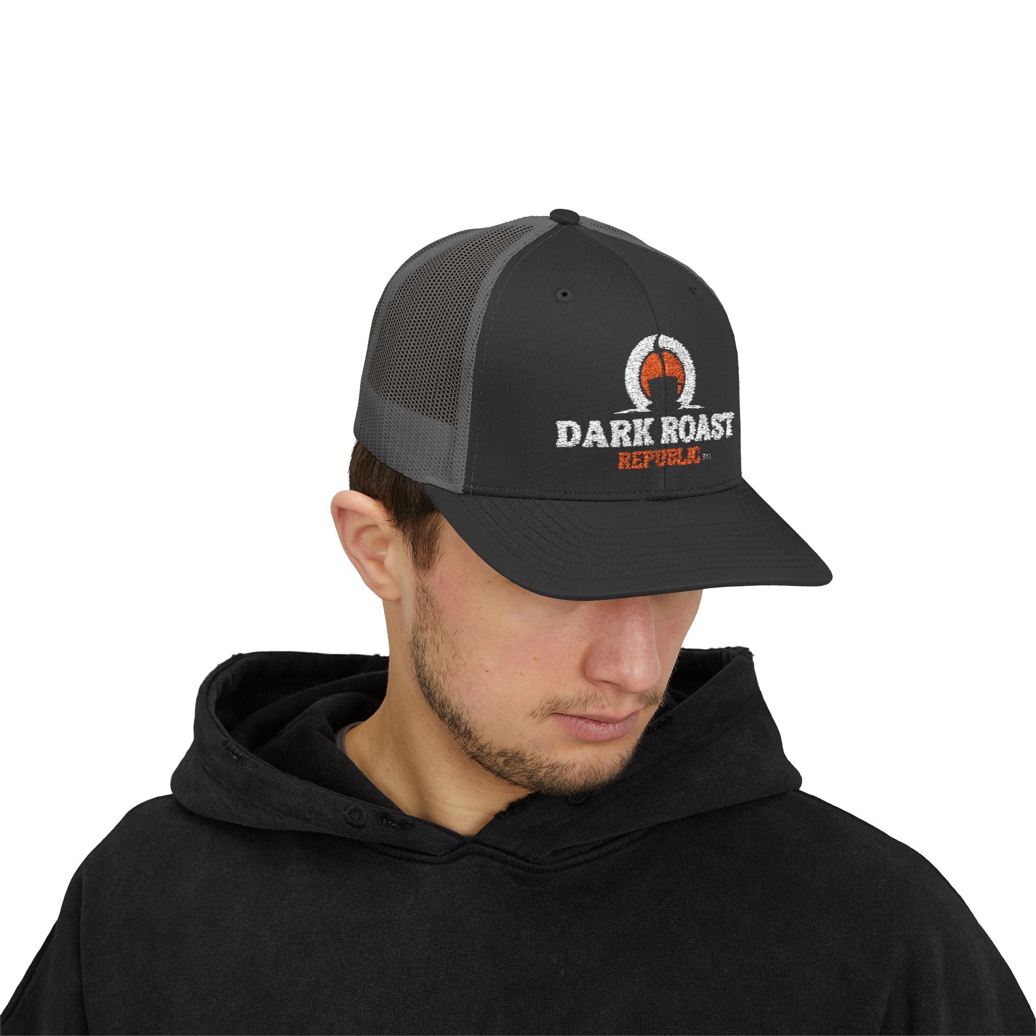 Dark Roast Republic Snapback Trucker Cap - Perfect for Coffee Lovers