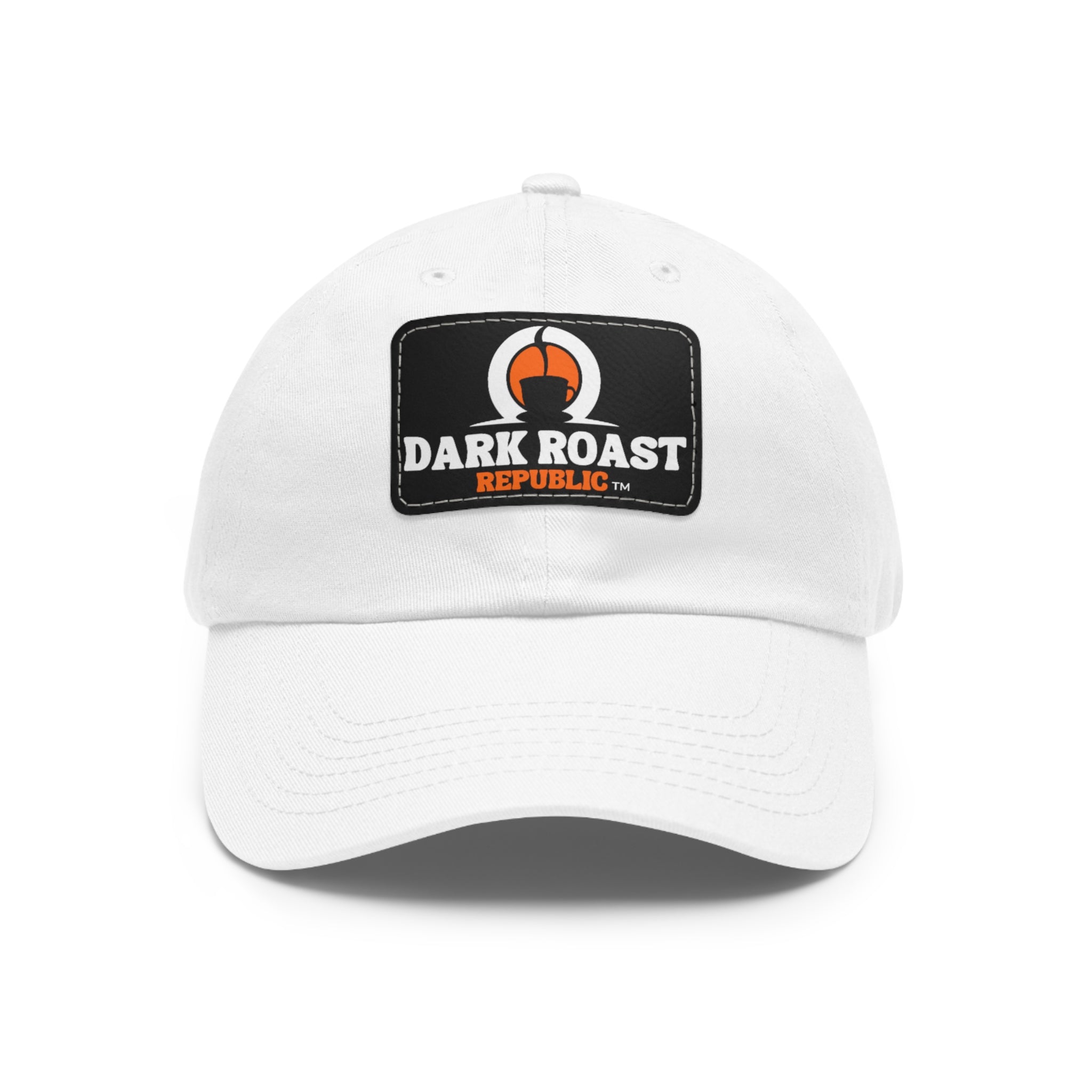 Dark Roast Republic Leather Patch Dad Hat