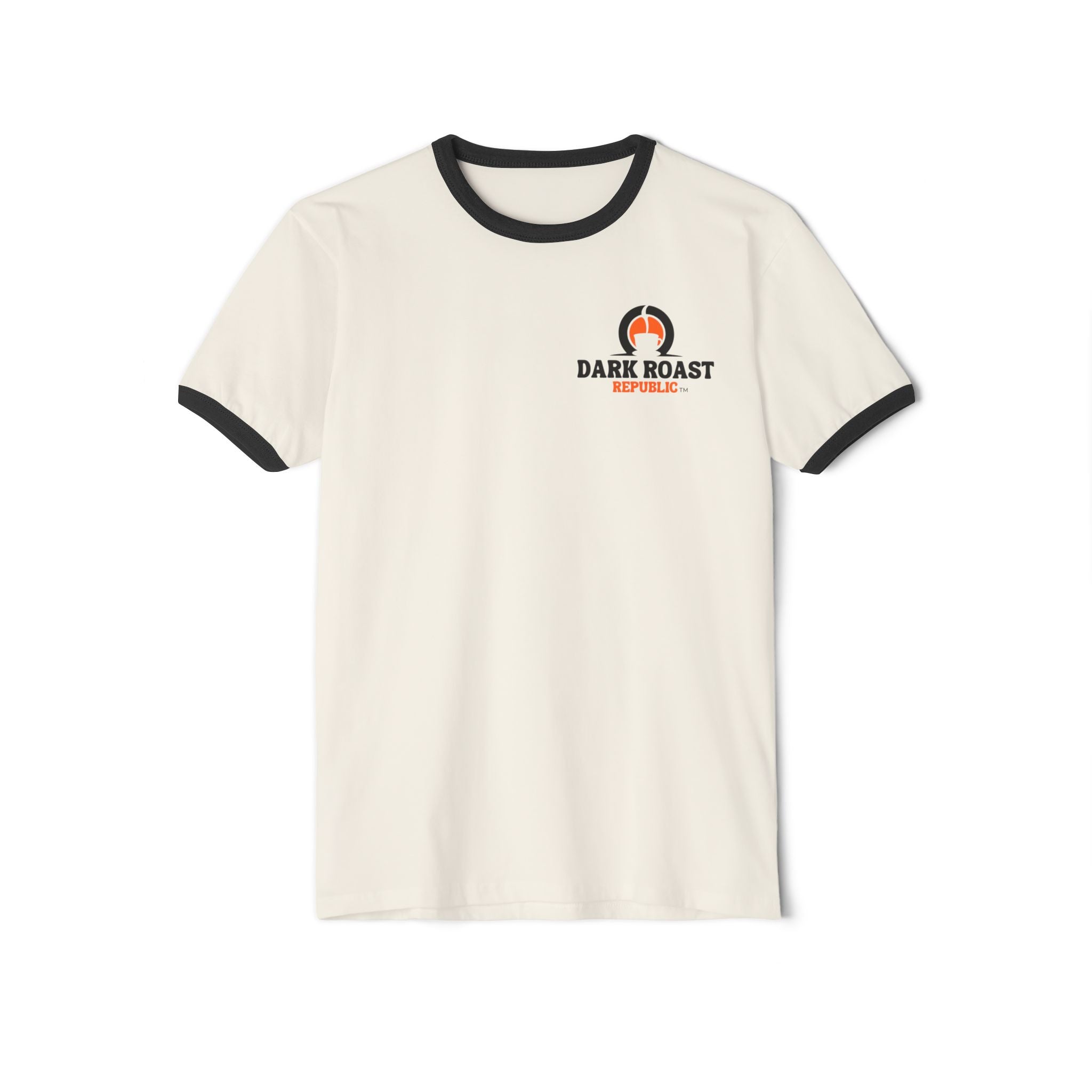 Unisex Cotton Ringer T-Shirt - Dark Roast Coffee Lover Tee