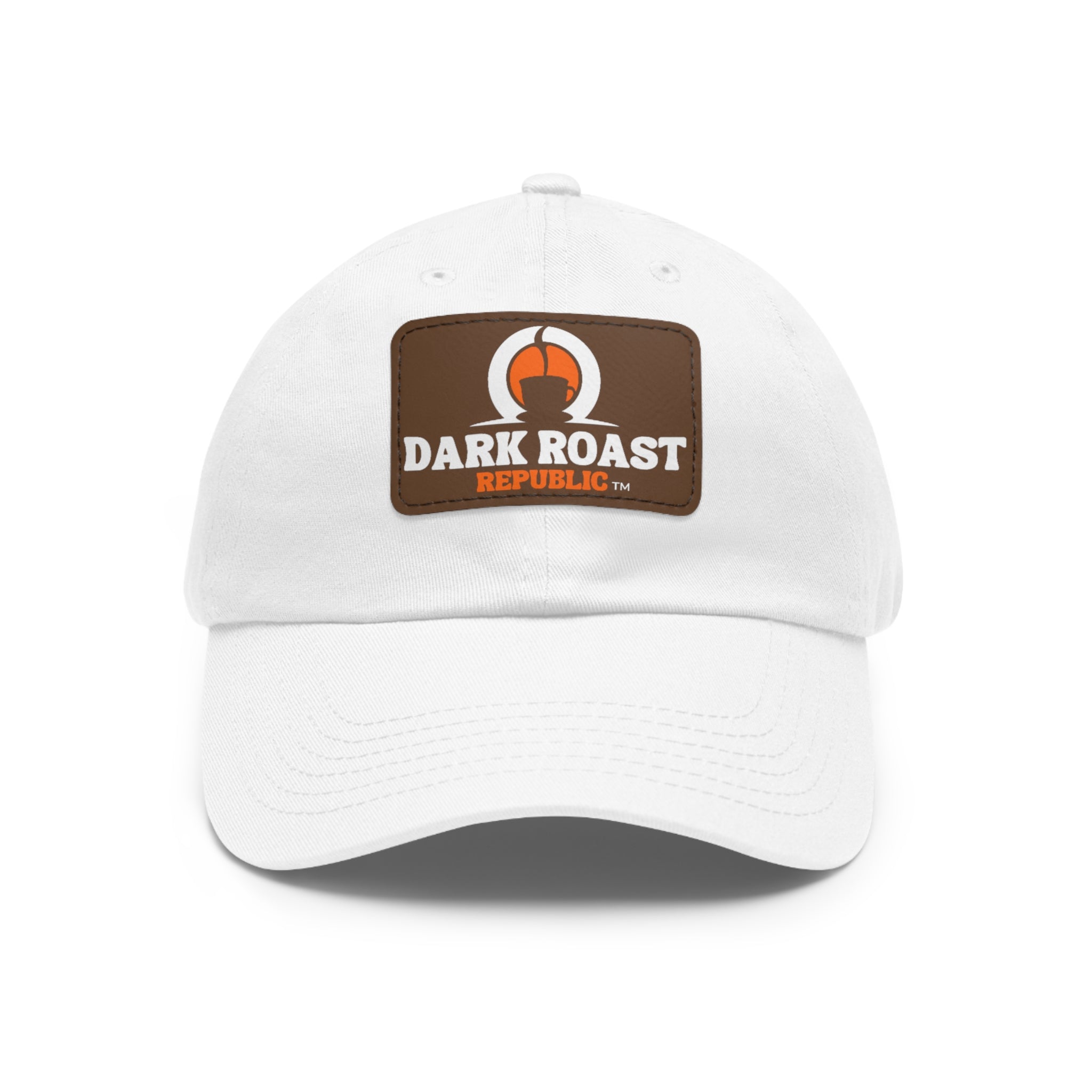 Dark Roast Republic Leather Patch Dad Hat